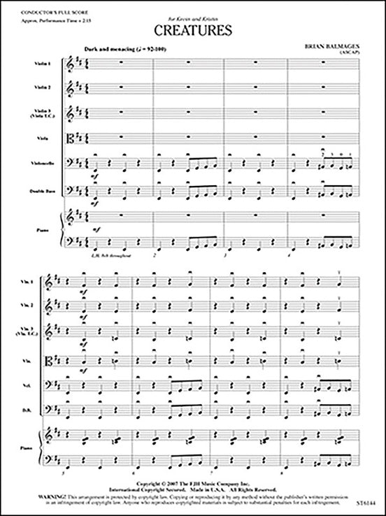 Creatures (Brian Balmages) for String Orchestra Simply for Strings