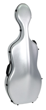 HQ Polycarbon Cello Case 4/4 - Brushed Silver