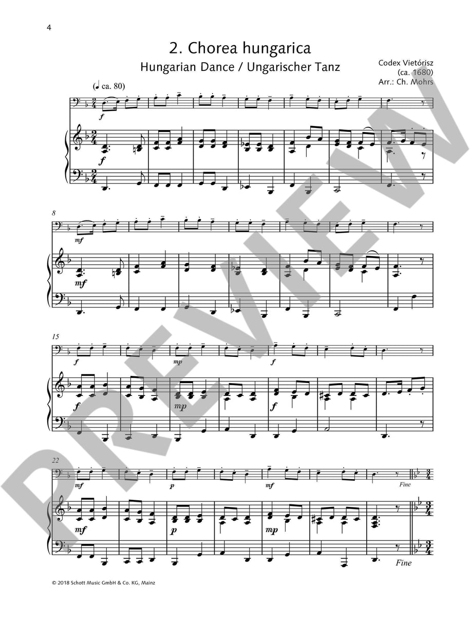 Mohrs, Easy Concert Pieces for Double Bass and Piano Book 2 (Schott ...