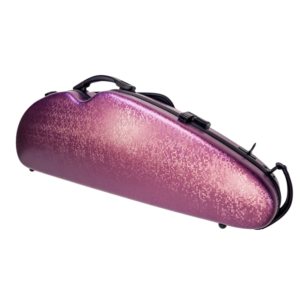 HQ Polycarbon Violin Case Half Moon Adjustable 1/2-4/4 - DIGI Pink