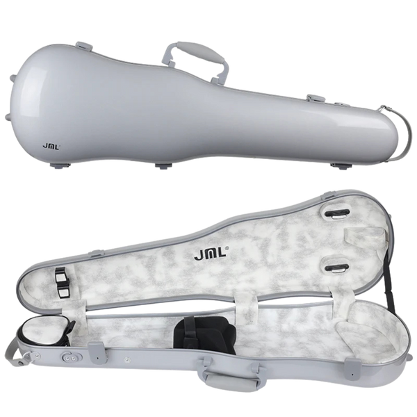 JML Carbon Fibre 1.5 Shaped Violin Case Silver 4/4