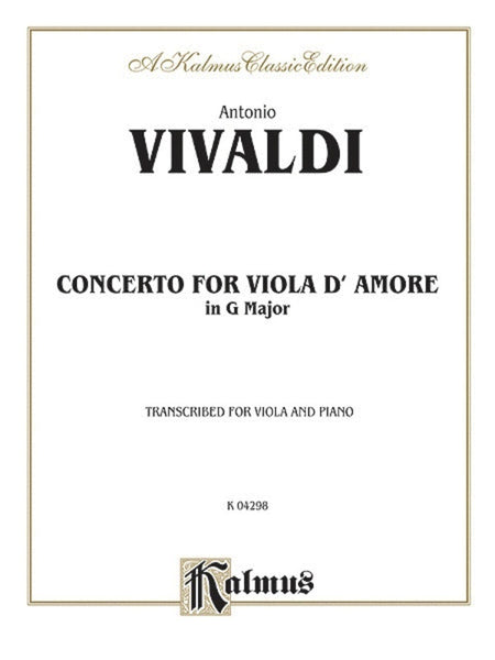 Vivaldi, Concerto in G Major for Viola and Piano (Kalmus)