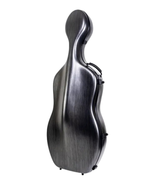 HQ Nouveau Cello Case 4/4 - Brushed Silver and Black