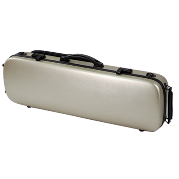 HQ Polycarbon Violin Case Oblong 4/4 - Brushed Champagne