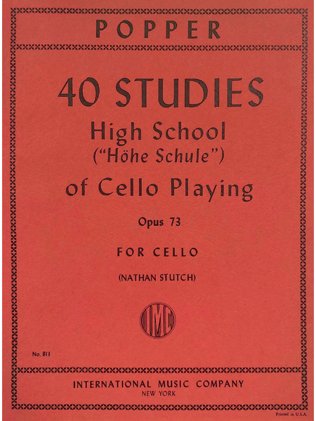 Popper, 40 Studies (High School of Cello Playing) Op. 73 for Cello (IMC)