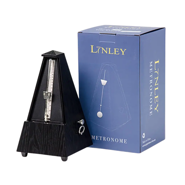 Linley Mechanical Metronome Pyramid with Bell Black