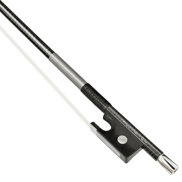 Muesing Violin Bow: C4 Modern Carbon Fibre with Stainless Steel Fittings and Snakewood Frog