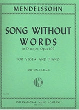 Mendelssohn, Song Without Words Op. 109 for Viola and Piano (IMC)