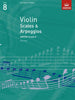ABRSM Violin Grade 8 Scales and Arpeggios from 2012