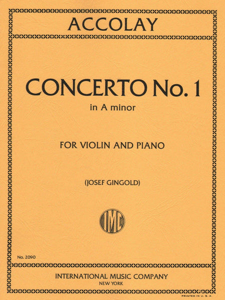 Accolay, Concerto No. 1 in A Minor for Violin and Piano (IMC)