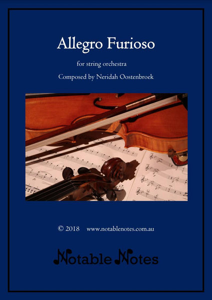 Allegro Furioso (Neridah Oostenbroek) for String Orchestra