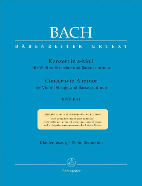Bach, J.S., Concerto No. 1 in A Minor BWV 1041 for Violin and Piano (Barenreiter)
