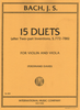 Bach, 15 Duets for Violin and Viola (IMC)