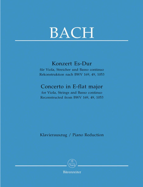 Bach, Concerto in E flat for Viola and Piano (Barenreiter)
