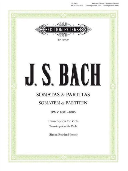 Bach, J.S., Three Sonatas and Three Partitas BWV 1001-1006 for Solo Viola (Peters)