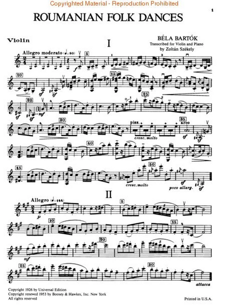 Bartok, Romanian Folk Dances for Violin and Piano (Boosey and Hawkes) – Simply for Strings