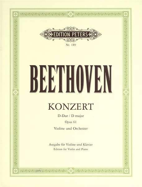 Beethoven, Concerto in D Op. 61 for Violin and Piano (Peters)