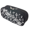 Pencil Case - Black with White Notes