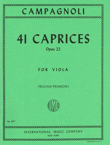 Campagnoli, 41 Caprices Op. 22 for Viola (IMC)