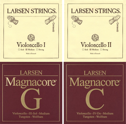 Combo Cello String Set 4/4 - Larsen Medium A and D with Magnacore G and C