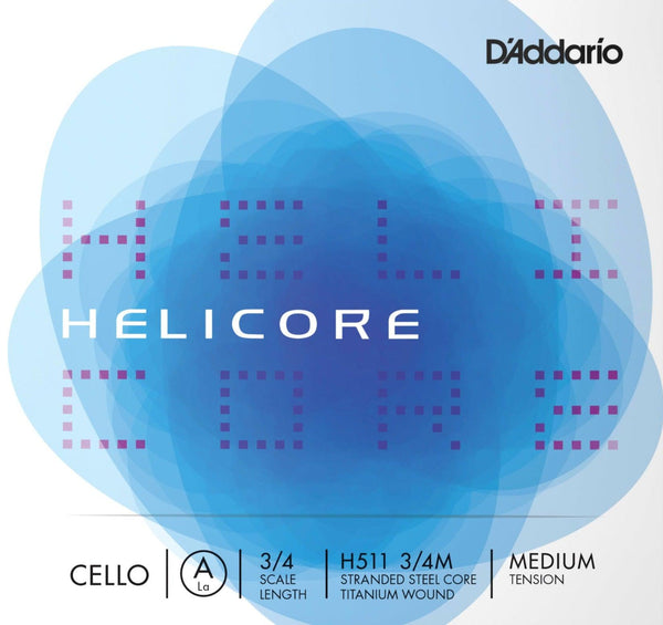 D'Addario Helicore Cello A String 3/4 Medium