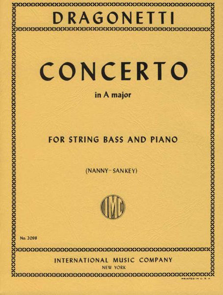 Dragonetti, Concerto in A for Double Bass and Piano (IMC)