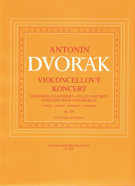 Dvorak, Concerto in B Minor Op. 104 for Cello and Piano (Barenreiter)