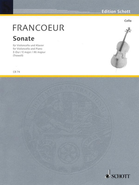Francoeur, Sonata in E for Cello and Piano (Schott)