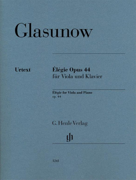 Glazunov, Elegie Op. 44 for Viola and Piano (Henle)