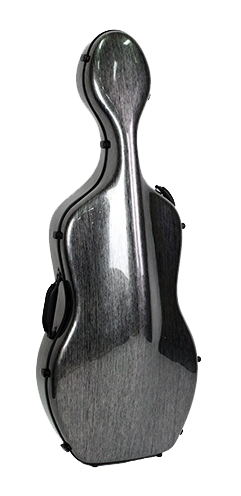 HQ Polycarbon Cello Case 3/4 - Brushed Silver and Black