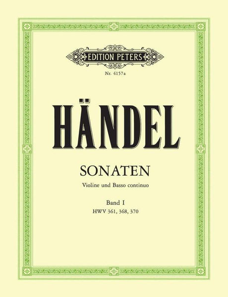 Handel, 6 Sonatas Book 1 for Violin and Piano (Peters)