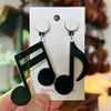 Quaver Acrylic Earrings - Black on White