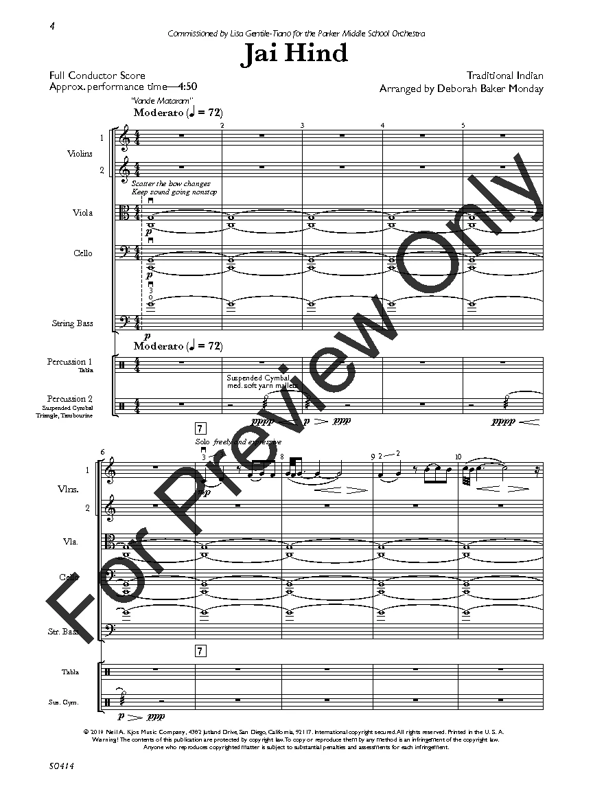 Jai Hind (Deborah Baker Monday) for String Orchestra – Simply for Strings