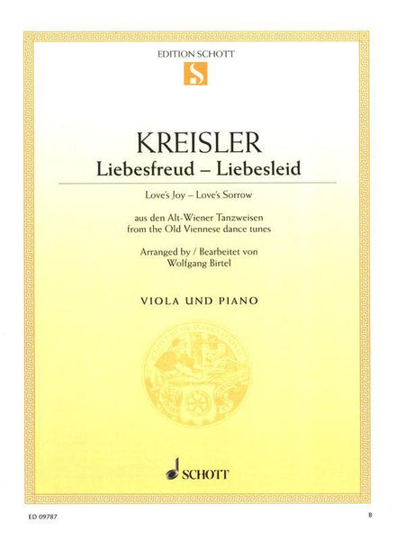 Kreisler, Liebesfreud Liebeslied for Viola and Piano (Schott)