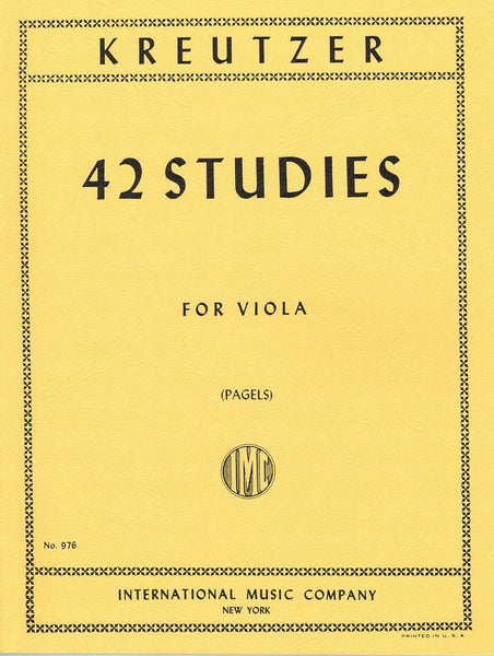 Kreutzer, 42 Studies for Viola (IMC)