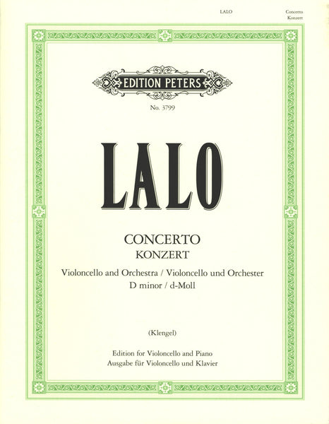 Lalo, Concerto in D Minor for Cello and Piano (Peters)