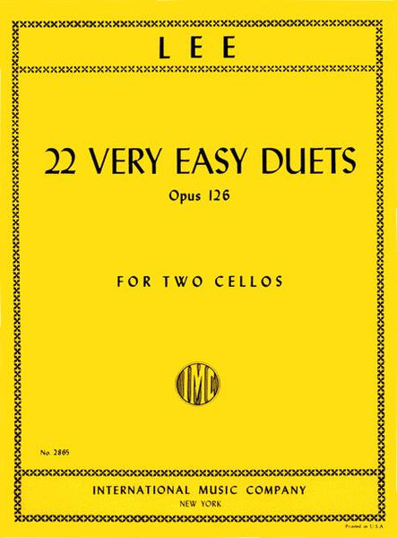 Lee, 22 Very Easy Duets Op. 126 for 2 Cellos (IMC)