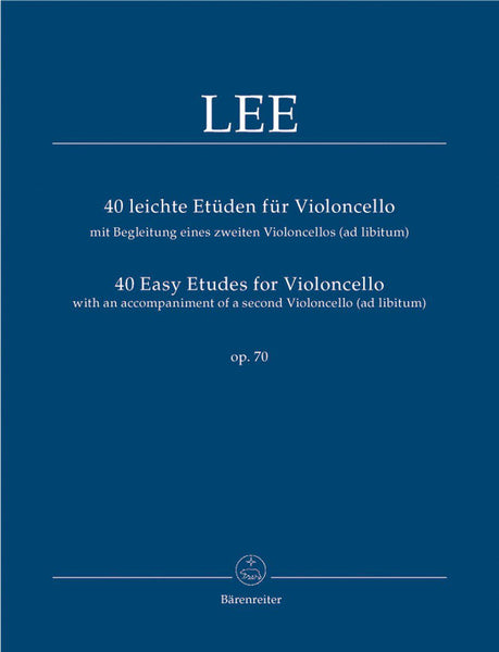 Lee, 40 Easy Studies Op. 70 for Cello (Barenreiter)
