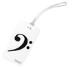 Luggage Tag - White with Black Bass Clef