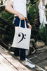 Music Tote Bag - Bass Clef (Calico)