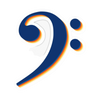 Sticker - Bass Clef Navy and Orange