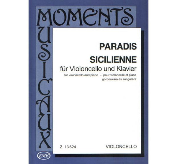 Paradis, Siciliene for Cello and Piano (EMB)