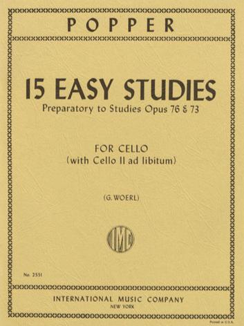 Popper, 15 Easy Studies for Cello (IMC)