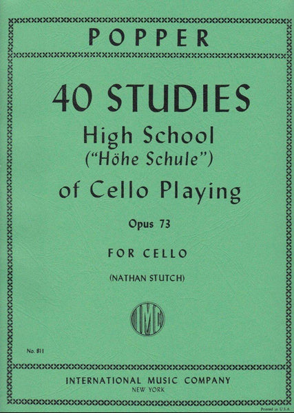 Popper, 40 Studies (High School of Cello Playing) Op. 73 for Cello (IMC)