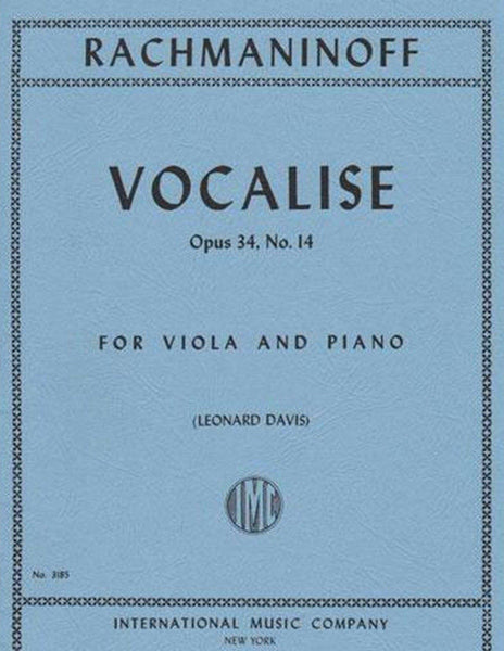 Rachmaninoff, Vocalise Op. 34 No. 14 for Viola and Piano (IMC)