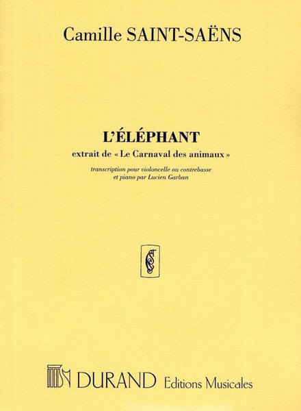 Saint Saens, The Elephant for Double Bass and Piano (Durand)