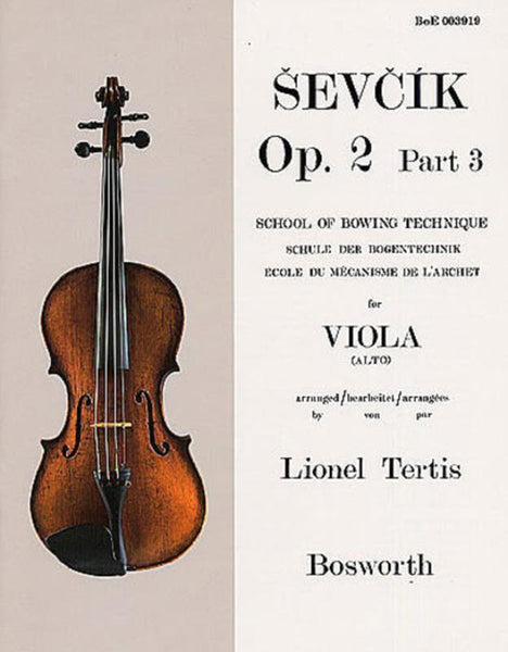 Sevcik, Op. 2 Part 3 for Viola (Bosworth)