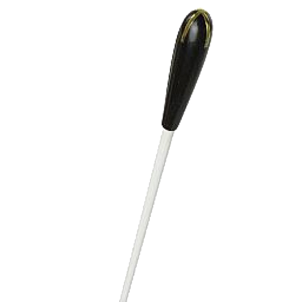 TAKT Baton 13" - White Stick with Ebony Handle and Brass Cross