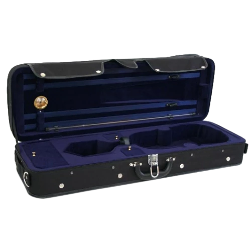 TG Oblong Violin Case Hill Style 4/4 - Black with Blue Interior