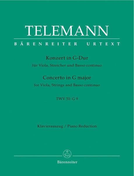 Telemann, Concerto in G for Viola and Piano (Barenreiter)